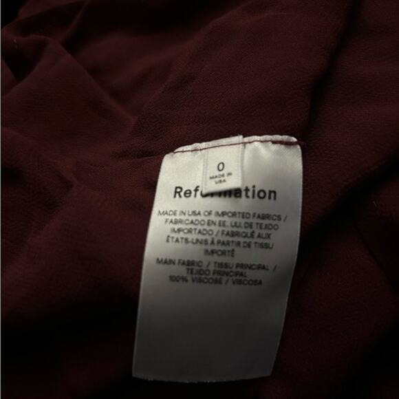 Reformation Plum Stevi Slit-leg Crepe Midi Dress in Claret Size 0 - Picture 13 of 14